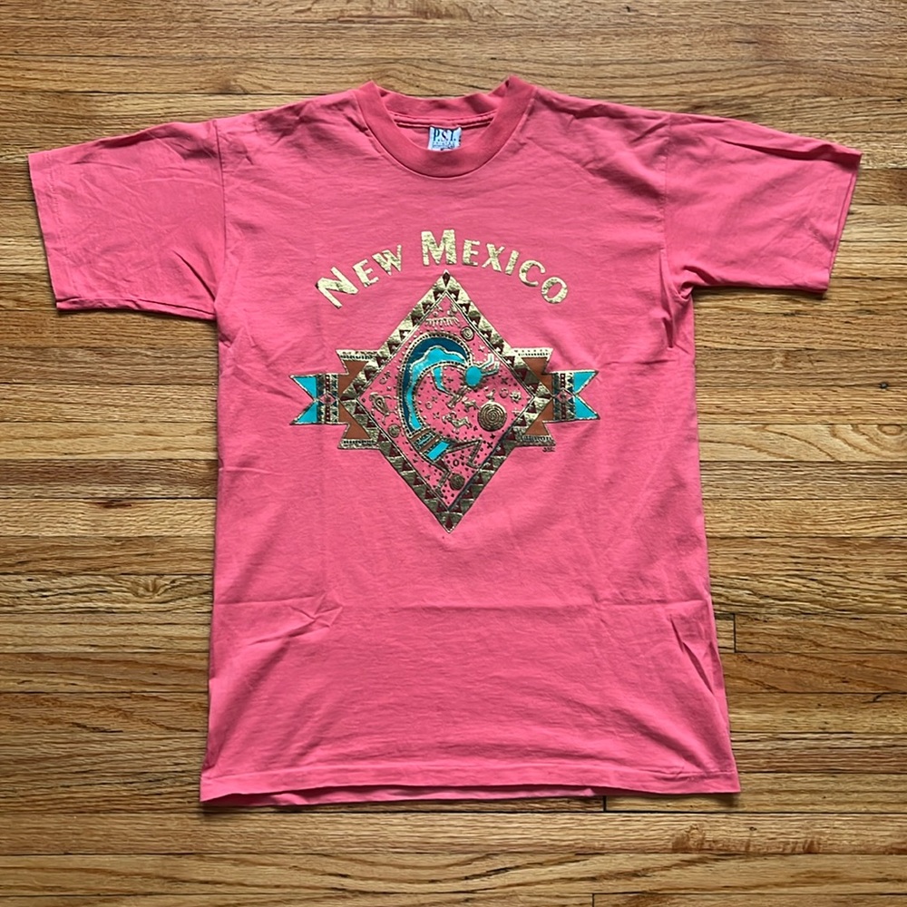 Vintage New Mexico T-Shirt / Pink / Medium / Single Stitch / 90s